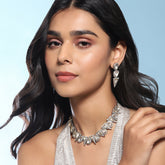 Diamond & Semi Precious Stone Neckpiece with Earrings